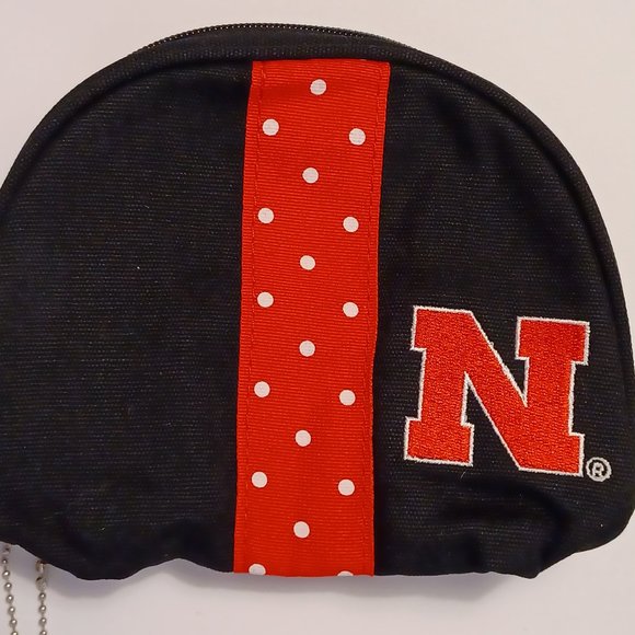 NWT Nebraska Corn Huskers Zippered Cosmetic Bag Collegiate NCAA - Picture 4 of 5